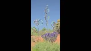 Whitaker Wind Sculpture Mirinda III, Bean Pole and Tulip in Copper in the Desert