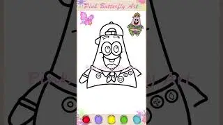 Patrick Star wearing Boy Scout Uniform Drawing and Coloring Animations for Kids Toddlers Preschooler