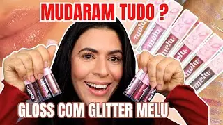 Testei TODAS as CORES do Novo Gloss Melu com Glitter!