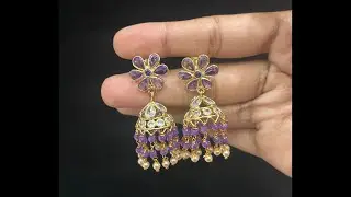 Purple jumkas | Earrings Exclusive | Whats app 7075551297