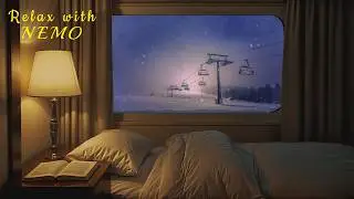 Cozy Snowy Night Train Journey ⛄ Winter & Train Sounds 🚂 Dimly Lit Sleeper Train Ambience for Sleep
