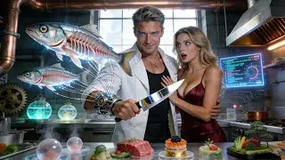 A 3-time world champion now scrubs pans. His knife trick with a live fish just broke the internet.