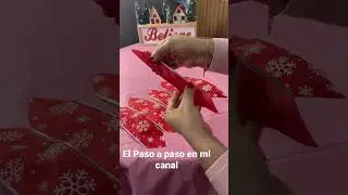 Como hacer flores de noche buena con list&oacute;n . #shortvideo #diy