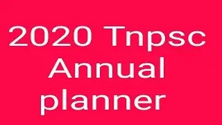 2020 Tnpsc Annual planner
