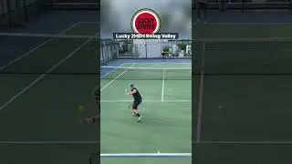 Lucky backhand swing volley