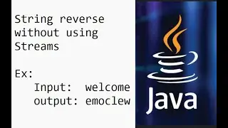 Java - String reverse without using streams