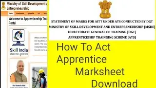 Act Apprentice original certificate Download How to 110 apprentice marksheet Download Nats ???