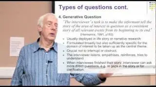 Research Interviewing Part 5: The Sequence of Events and Types of Question