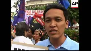 Court protest ahead of verdict in rape case involving US Marines