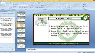 Jayoti Vidhyapeeth Women&rsquo;s University-Behavior genetics