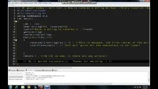 2. How to Reverse a string without using Library function in C++