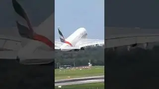 #A380 #Emirates #Airbus #Start #Airport #D&Uuml;SSELDORF #Flughafen #dus #Startbahn #Flugzeug startet
