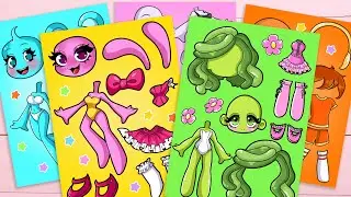 [TOYASMR] Sprunki CUTE DRESS UP OREN PINKI Vineria WENDA Sky Sticker Book #incredibox #sprunki
