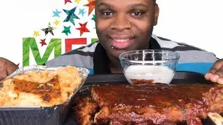 BBQ BABY BACK RIBS & MACARONI AND CHEESE MUKBANG | MERRY CHRISTMAS | CALIENTAY ASMR MUKBANG
