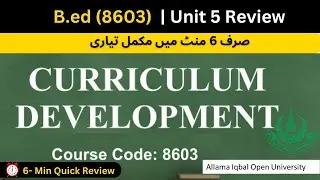 8603 full book review | B.ed AIOU | Chapter 5 Review