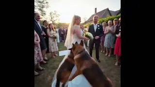 During the wedding, the dog attacked a guest who was hiding something under her dress