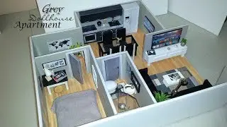 DIY Miniature Modern Grey Dollhouse Apartment