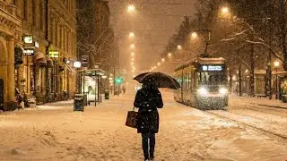 Walking in a Magical Helsinki Snow Blizzard ❄️ Finland Winter Wonderland | 4K