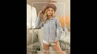 BiBi Lurex Linen Stripe Shirt Button Down Top