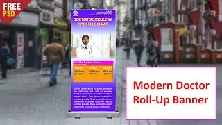 Modern Doctor Roll-Up Banner Design in Photoshop | Step-by-Step Tutorial 2025