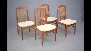 Set of 4 teak frame dining chairs made in Denmark