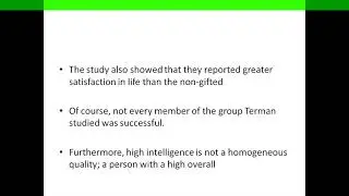 Basic Psychological Processes Session 23 - Extremes in intelligence : giftedness