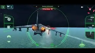 Fighter jet with dangerous weapons attack on the ground and naval ships with more sophisticated base