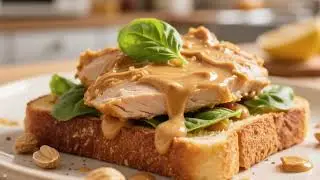 Peanut Butter Chicken Basil Toast | Quick & Surprisingly Delicious Snack Recipe