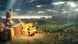 clash of clans 200 barbarian vs wizard tower and bomb tower