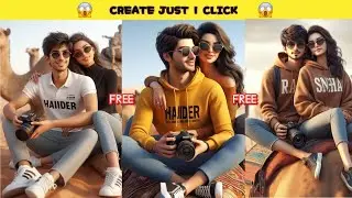 Create 3D Ai Couple Sitting with Camel Back🐪 Image creator 2024 | Couple Photo Editing|  Bing image