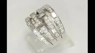 Harry Winston 1.74CT F VVS VS diamond platinum wide Traffic band ring 23.9G sz 8 - 28577