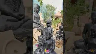 BLACK MARBLE STONE GARDEN BUDDHA STATUES FROM STONEMART&trade; | HAND CARVED BUDDHA STATUES | ORDER NOW