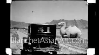 1920's film of China: amazing stone sculptures at Ming Tombs near Beijing