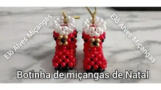 #repostagem Botinha Natalina de Miçangas