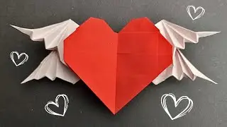 Origami Heart with Wings Tutorial | Valentine’s Day Craft