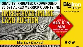 75.59&plusmn; Acres Merrick County, Nebraska - Unreserved Online Land Auction - BigIron Realty - SOLD