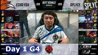 Echo Fox vs Splyce | Day 1 NA vs EU Rift Rivals 2018 LoL | FOX vs SPY #RiftRivals