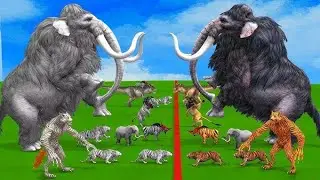 Prehistoric Mammals vs Albino Mammals Itself vs Mammoth vs Woolly Mammoth Animal Tiger, Elephant 