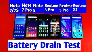 Realme X2 vs Realme 5 Pro vs Redmi Note 8 vs Realme 3 Pro vs Redmi Note 7 Pro | Battery Drain Test |