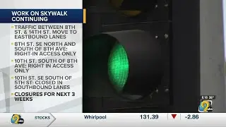 Construction on Cedar Rapids skywalk impacts traffic