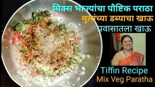 मिक्स भाज्यांचा पौष्टिक पराठा |मुलांच्या डब्याचा खाऊ |प्रवासातला खाऊ Mix Veg Paratha | Tiffin Recipe