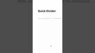 Add Quick Divider in Notion | #notionapp