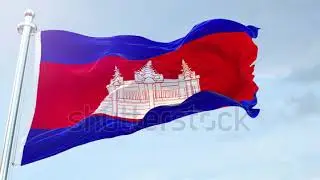 Cambodia Flag Waving loop 4K