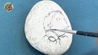 How to Paint a Ladybug on a Stone | Rock Painting Tutorial  | EASY Tutorial