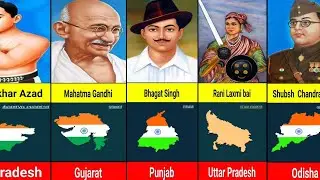 All #Freedom #Fighter of Indian And Their Birth State #uspc #education #viralvideo #generalknowledge