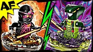 NRG COLE vs SPITTA Lego Ninjago Spinjitzu Battle & Stop Motion Review 9572 9569