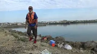エビ太郎の日常　泡瀬漁港　打ち込み