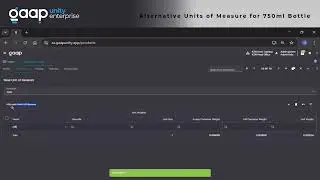 Unity - Alternative UOM for 750ml Bottle