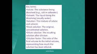 simple dilution