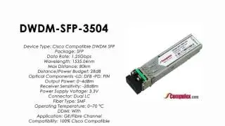 DWDM-SFP-3504  |  Cisco Compatible 1000BASE-DWDM SFP 1535.04nm 80km